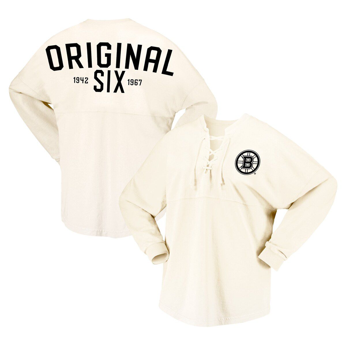 NHL Fanatics Original Six Lace-Up Long Sleeve T-Shirt