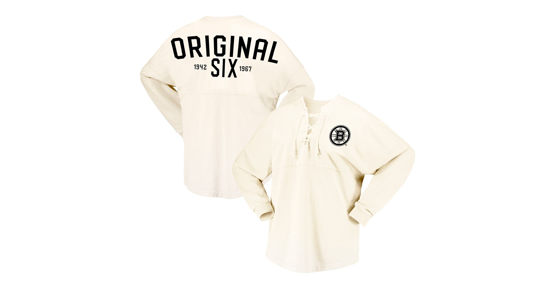 NHL Fanatics Original Six Lace-Up Long Sleeve T-Shirt