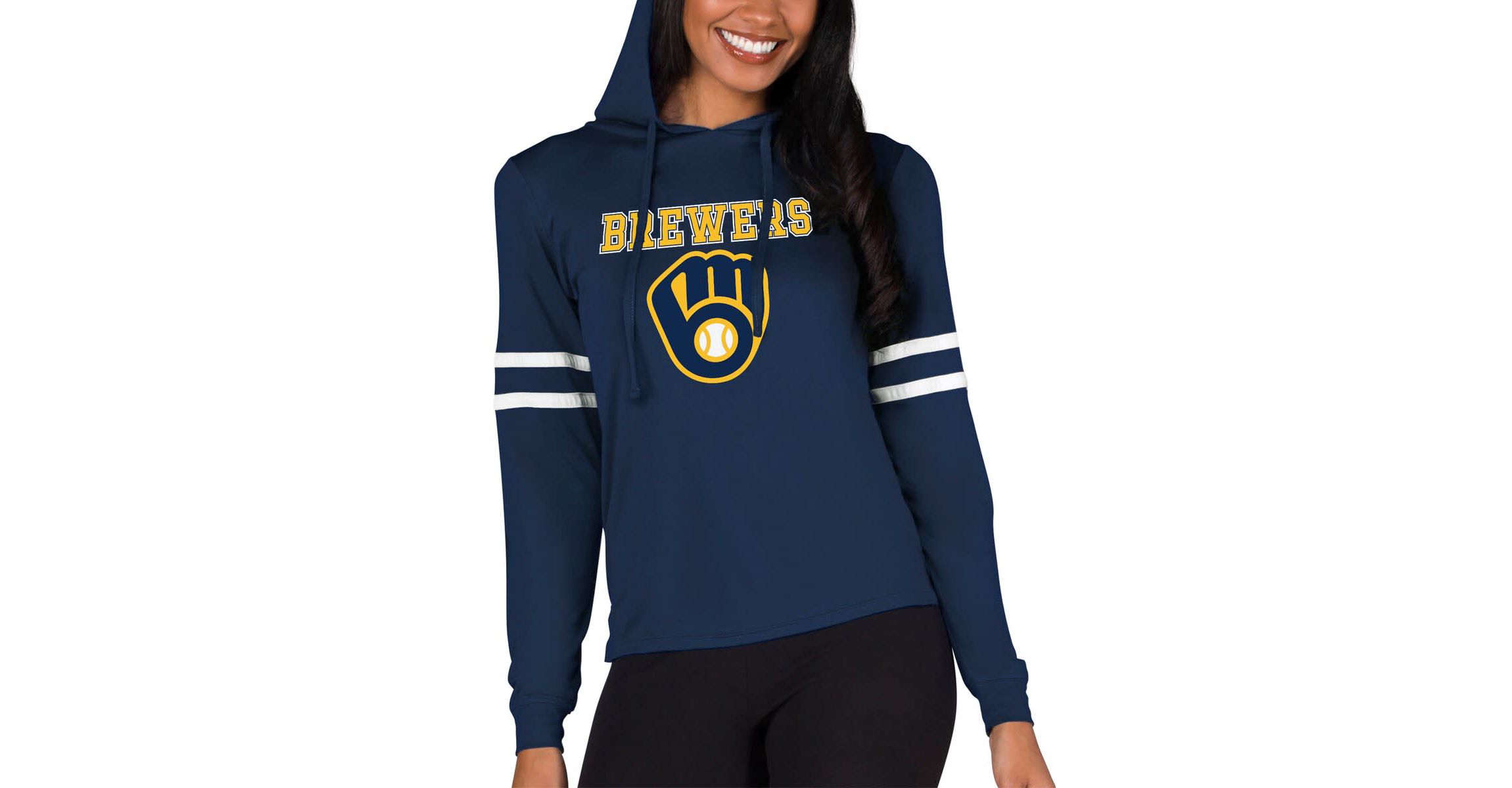 MLB Milwaukee Brewers Marathon Lightweight Lounge Pullover Hoodie