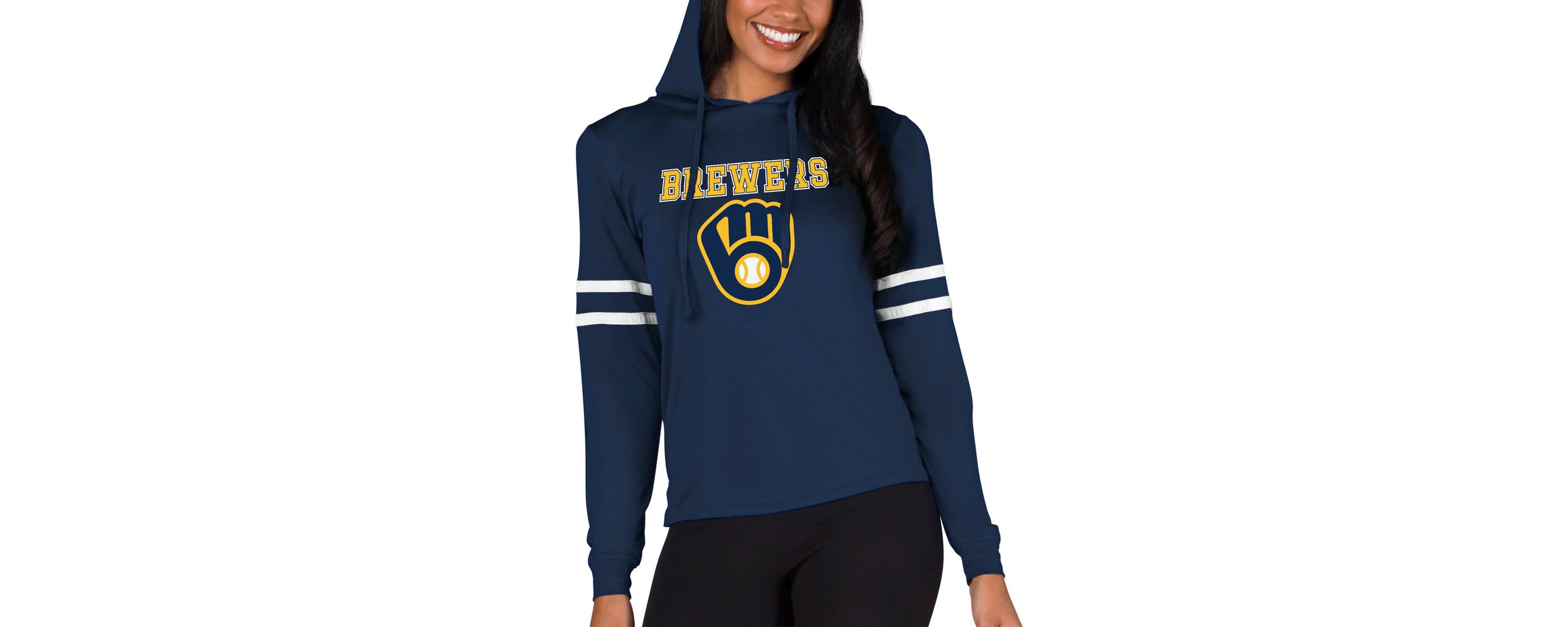 MLB Milwaukee Brewers Marathon Lightweight Lounge Pullover Hoodie