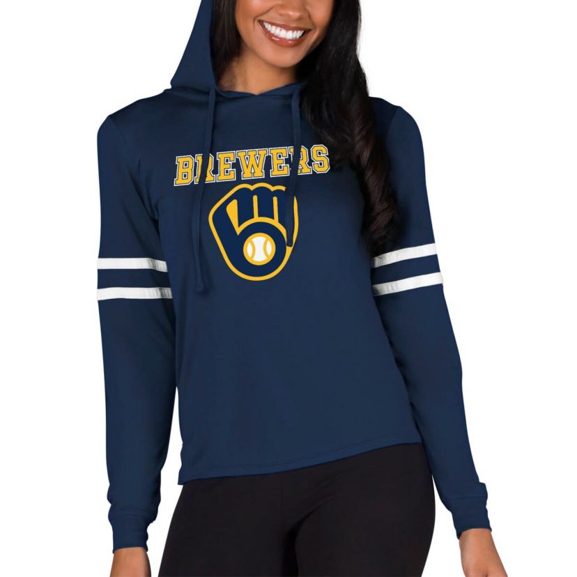 MLB Milwaukee Brewers Marathon Lightweight Lounge Pullover Hoodie