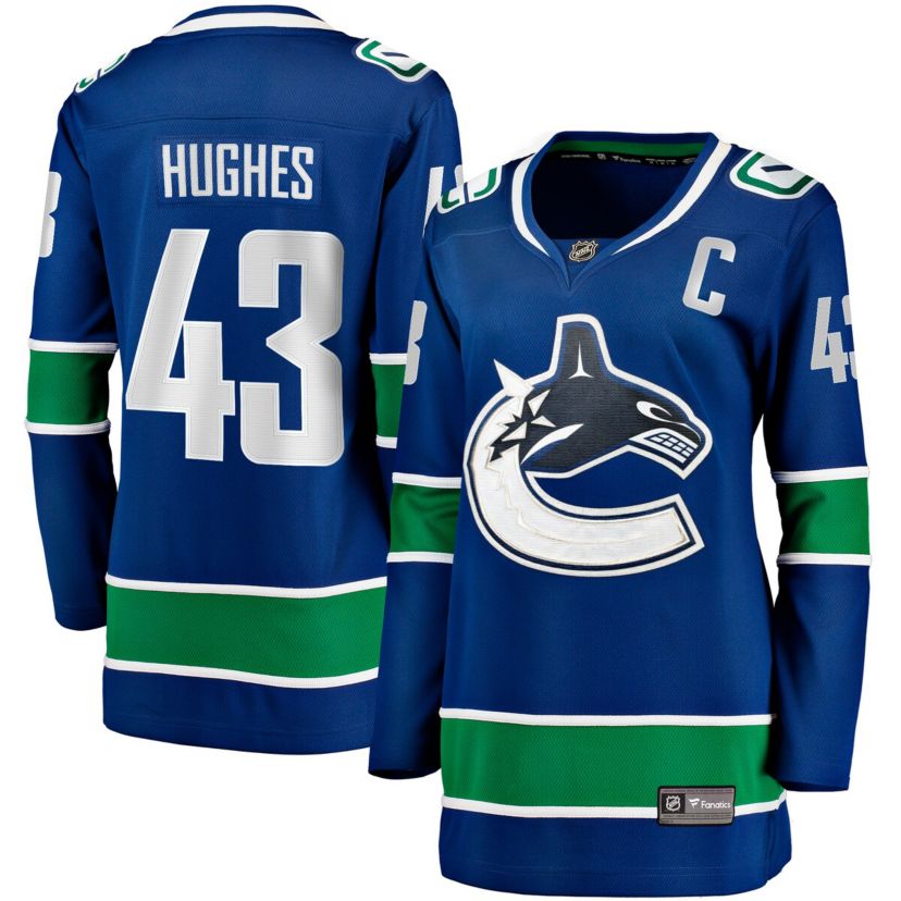 NHL Fanatics Quinn Hughes Vancouver Canucks Home Breakaway Player Jersey
