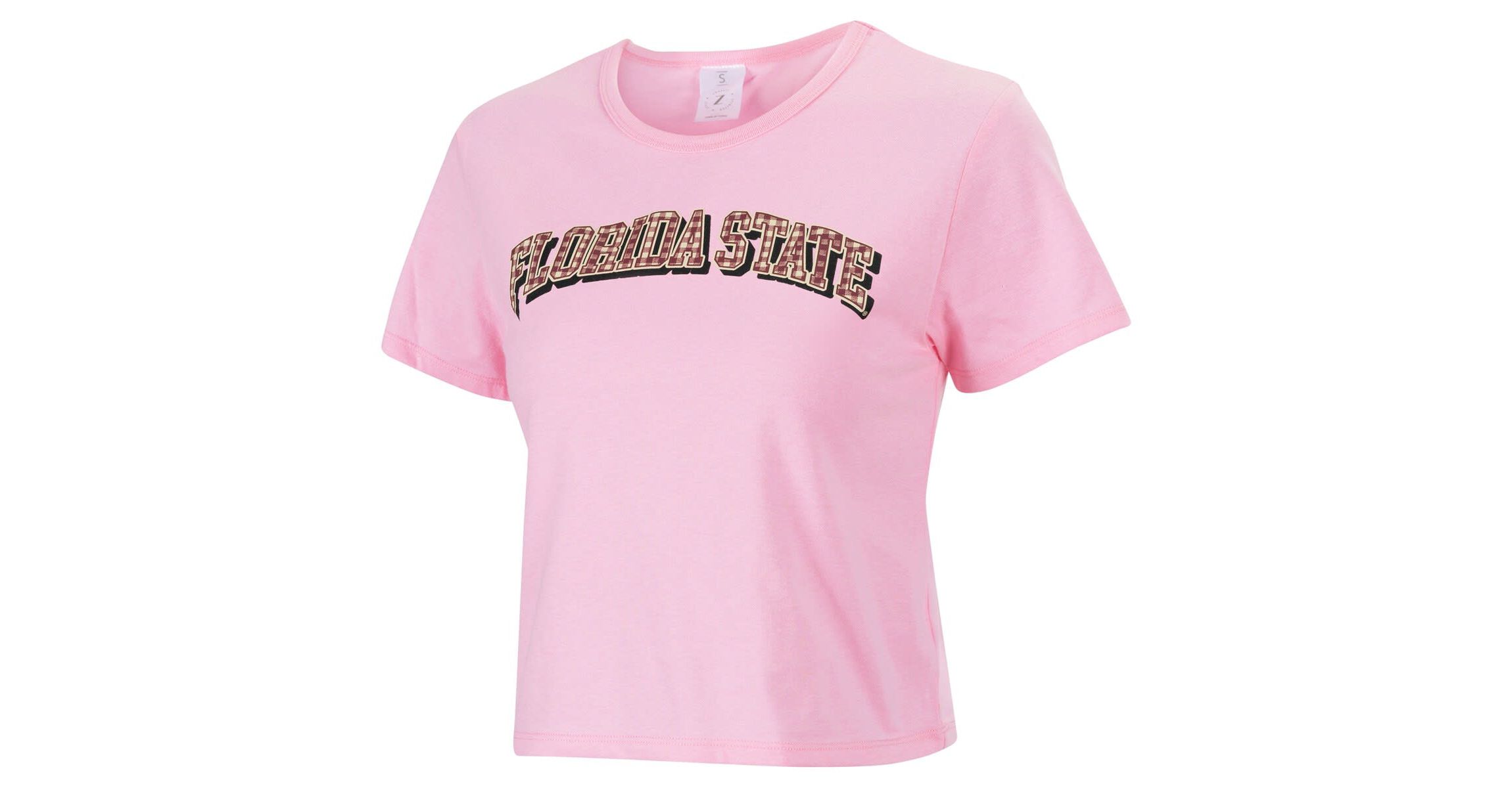 NCAA Florida State Seminoles Gingham Logo Cropped T-Shirt