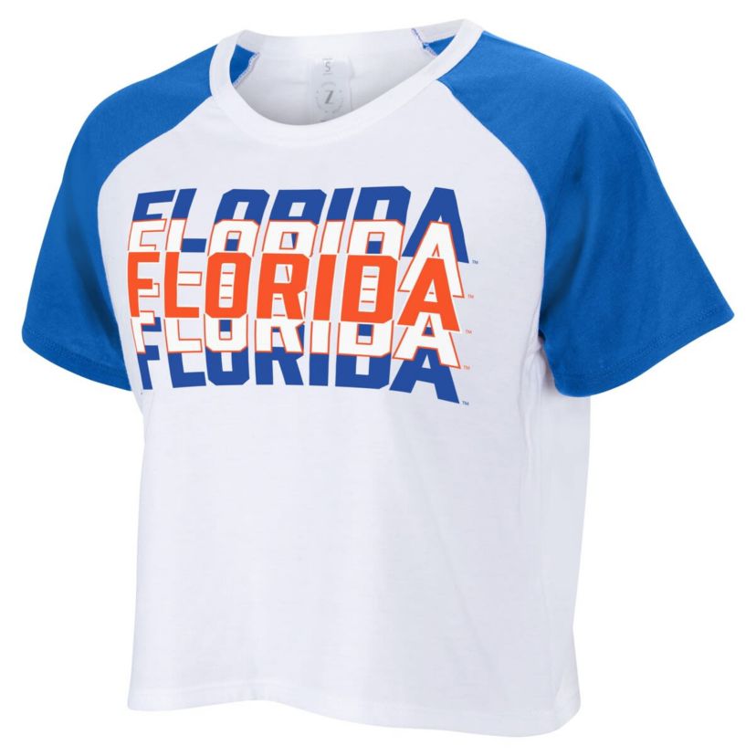 NCAA Florida Gators Colorblock Repeat Raglan Cropped T-Shirt