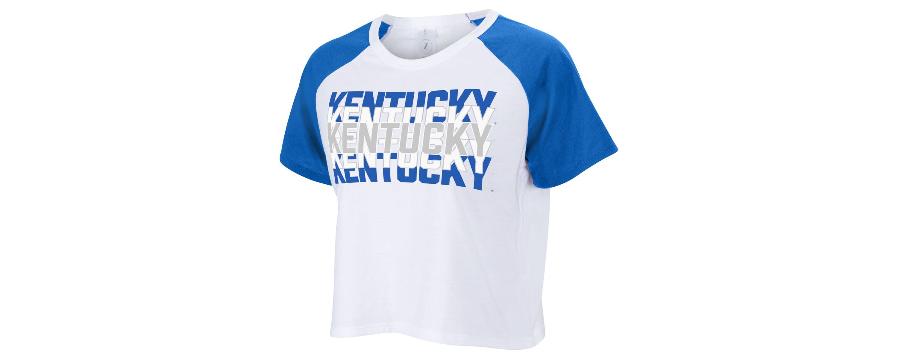 NCAA Kentucky Wildcats Colorblock Repeat Raglan Cropped T-Shirt