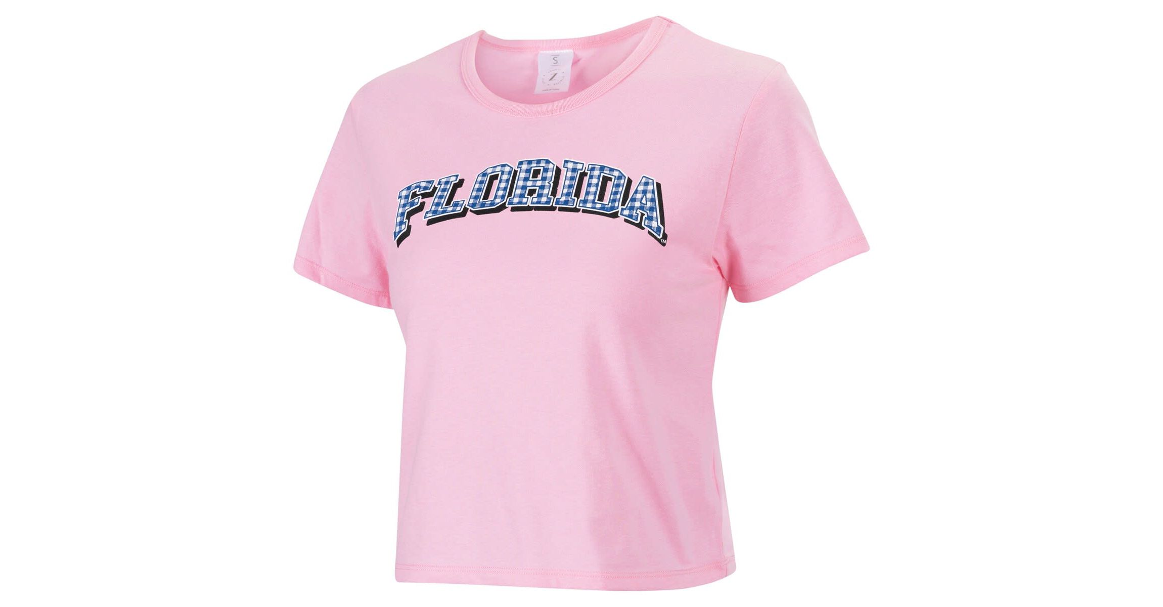 NCAA Florida Gators Gingham Logo Cropped T-Shirt