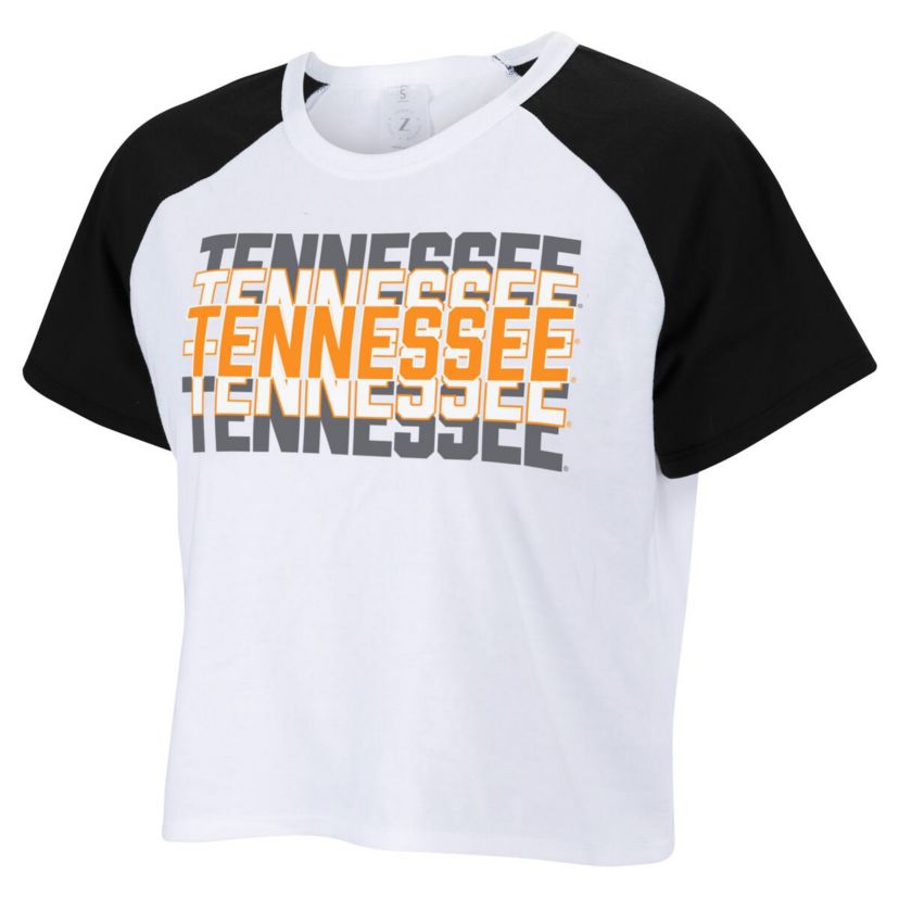 NCAA Tennessee Volunteers Colorblock Repeat Raglan Cropped T-Shirt