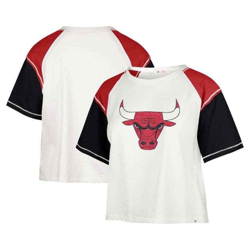 NBA Chicago Bulls Premier Raglan Cropped T-Shirt