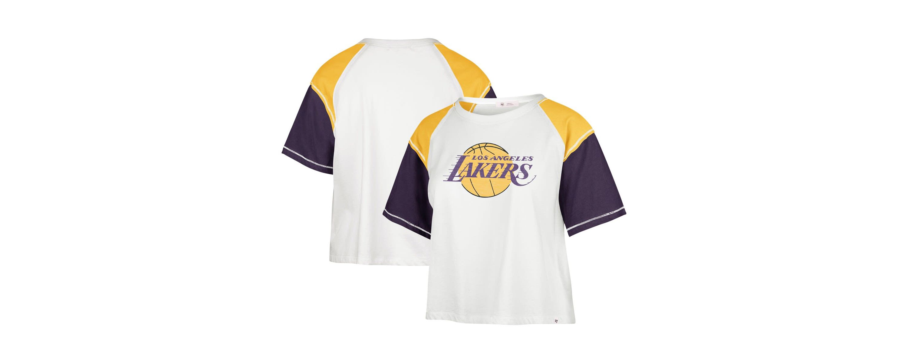 NBA Los Angeles Lakers Premier Raglan Cropped T-Shirt