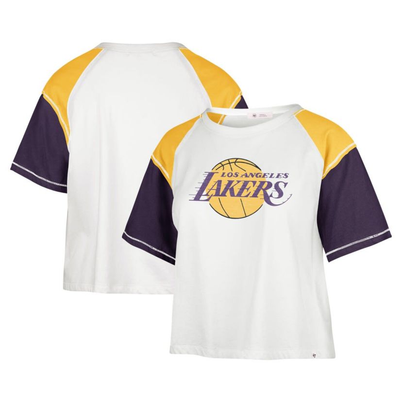 NBA Los Angeles Lakers Premier Raglan Cropped T-Shirt