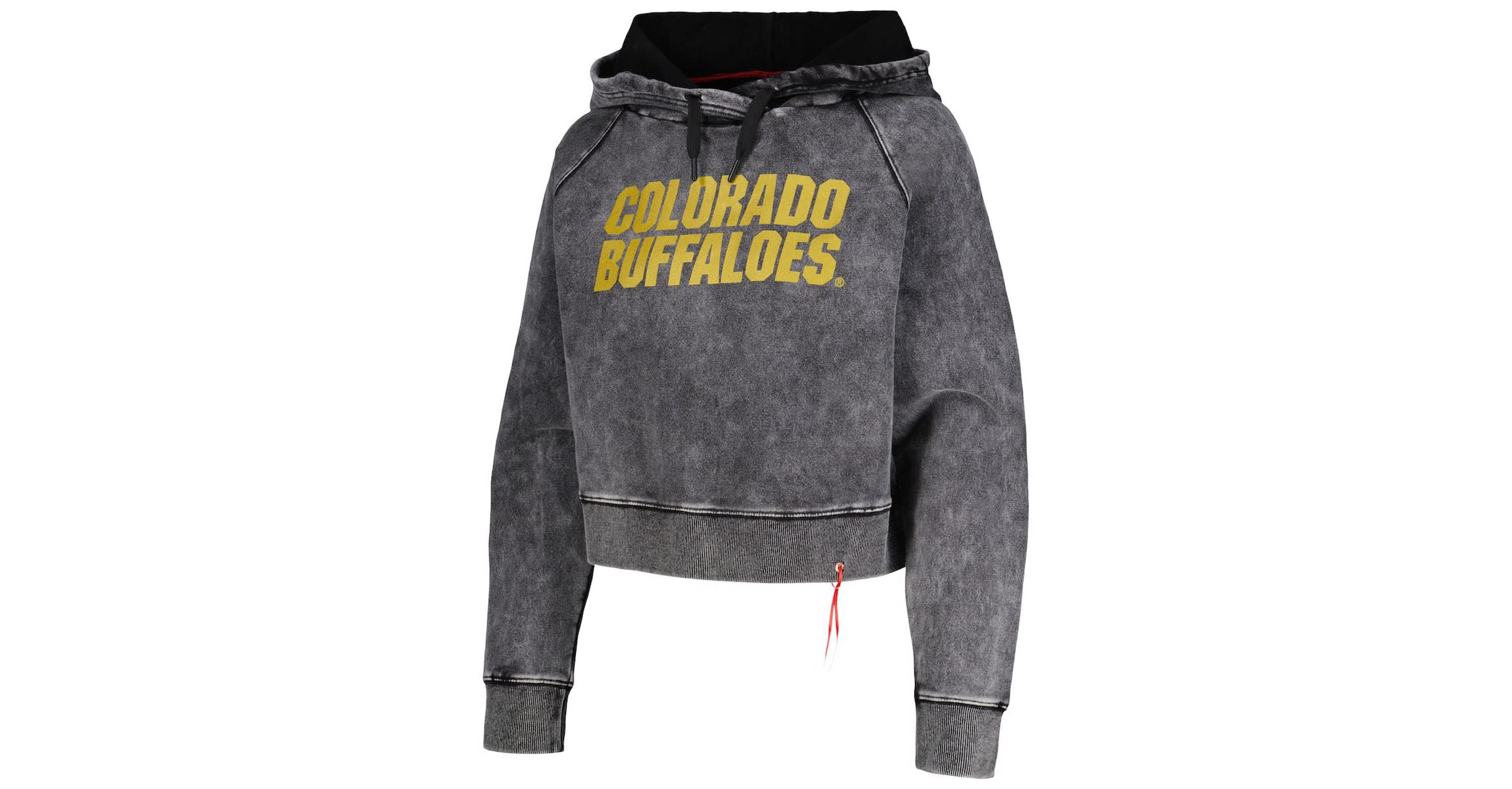 NCAA Colorado Buffaloes Vintage Wash Raglan Cropped Boxy Pullover Hoodie