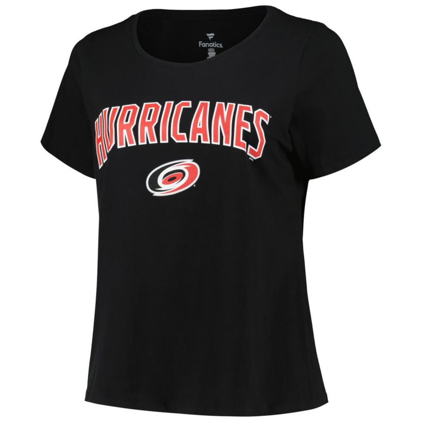 NHL Carolina Hurricanes Plus Size Arch Over Logo T-Shirt