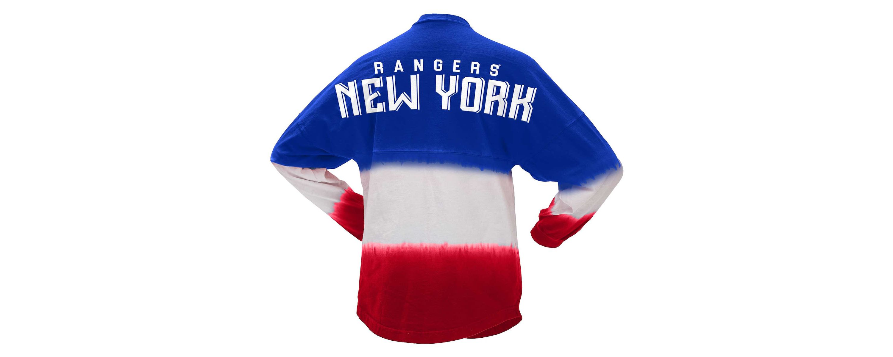 NHL Fanatics Blue/Red New York Rangers Ombre Long Sleeve T-Shirt