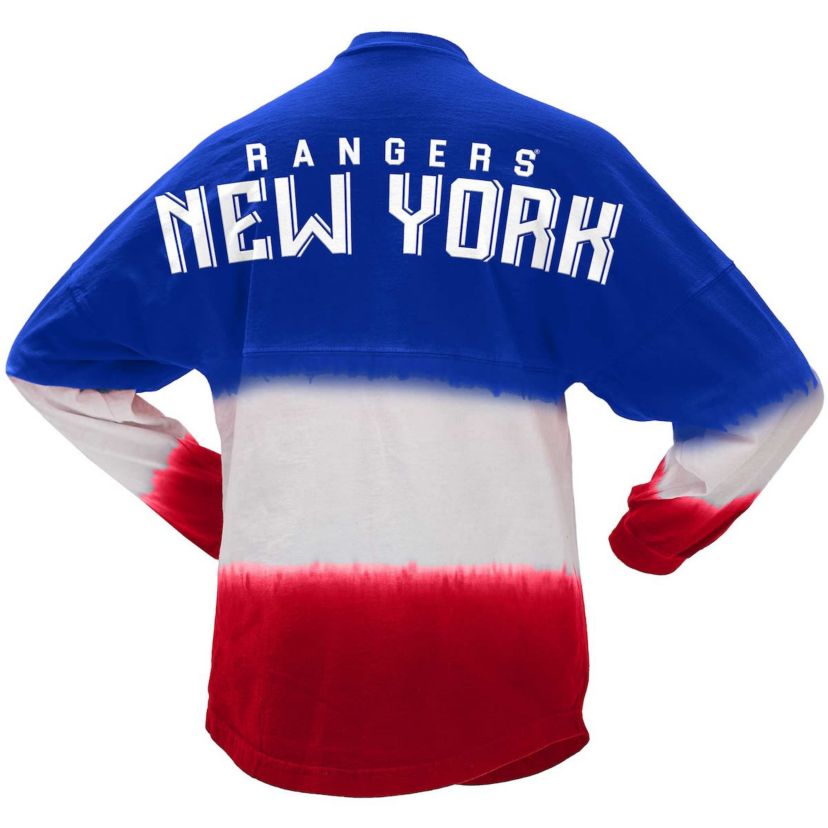 NHL Fanatics Blue/Red New York Rangers Ombre Long Sleeve T-Shirt