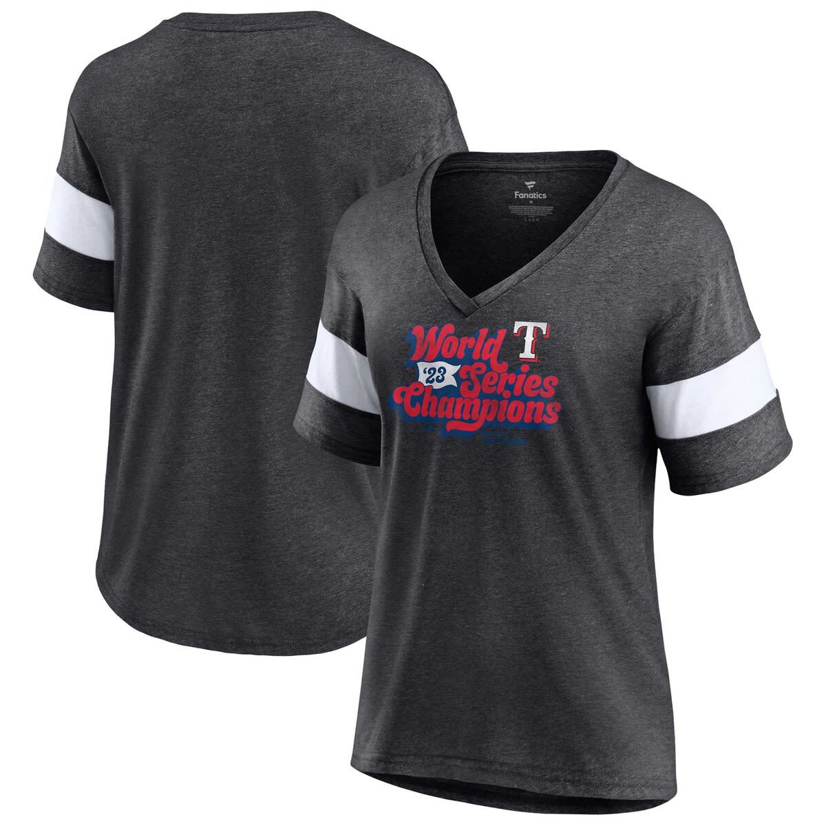 MLB Fanatics Texas Rangers 2023 World Series s Appeal Play Tri-Blend V-Neck T-Shirt