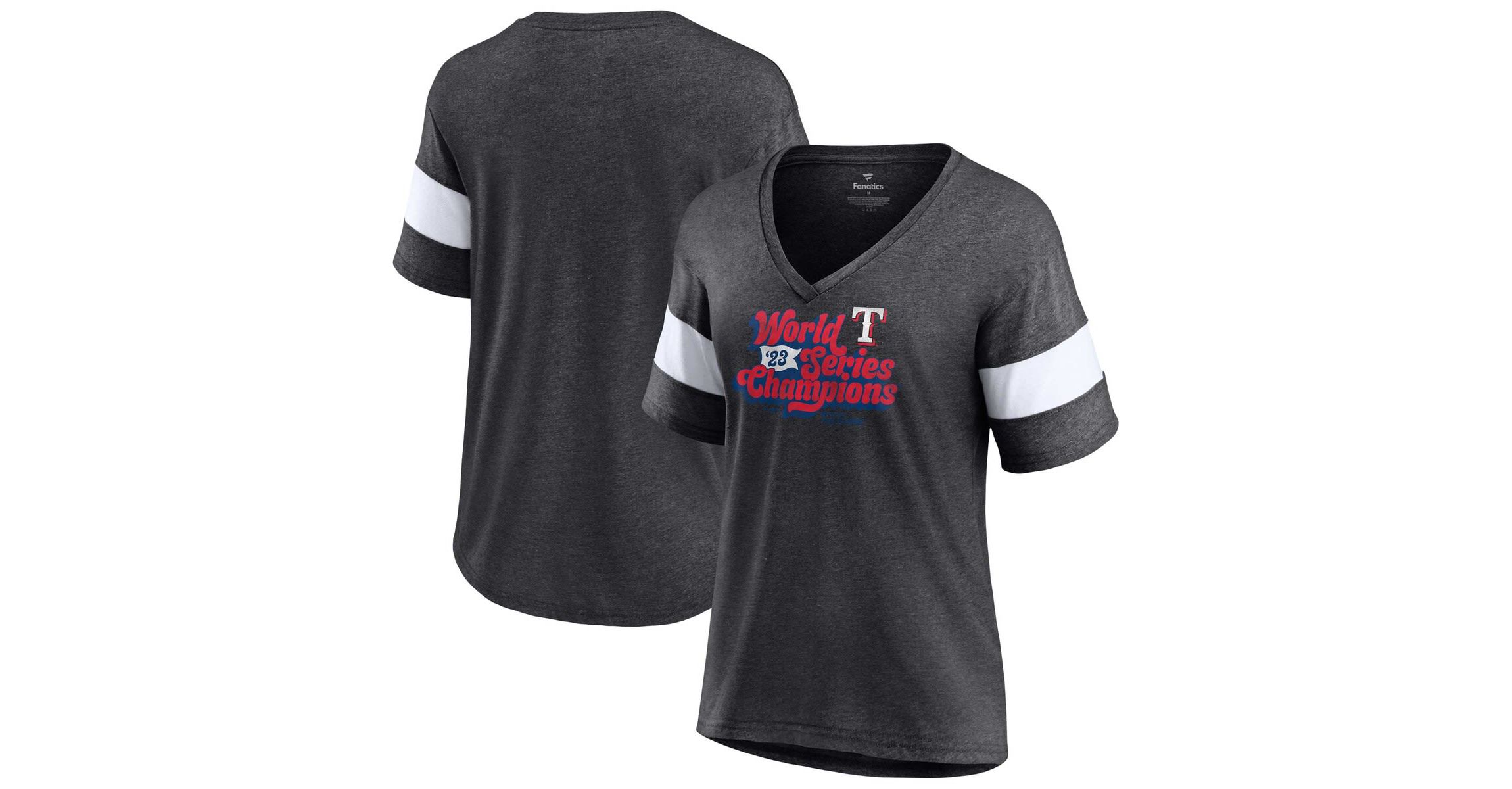 MLB Fanatics Texas Rangers 2023 World Series s Appeal Play Tri-Blend V-Neck T-Shirt