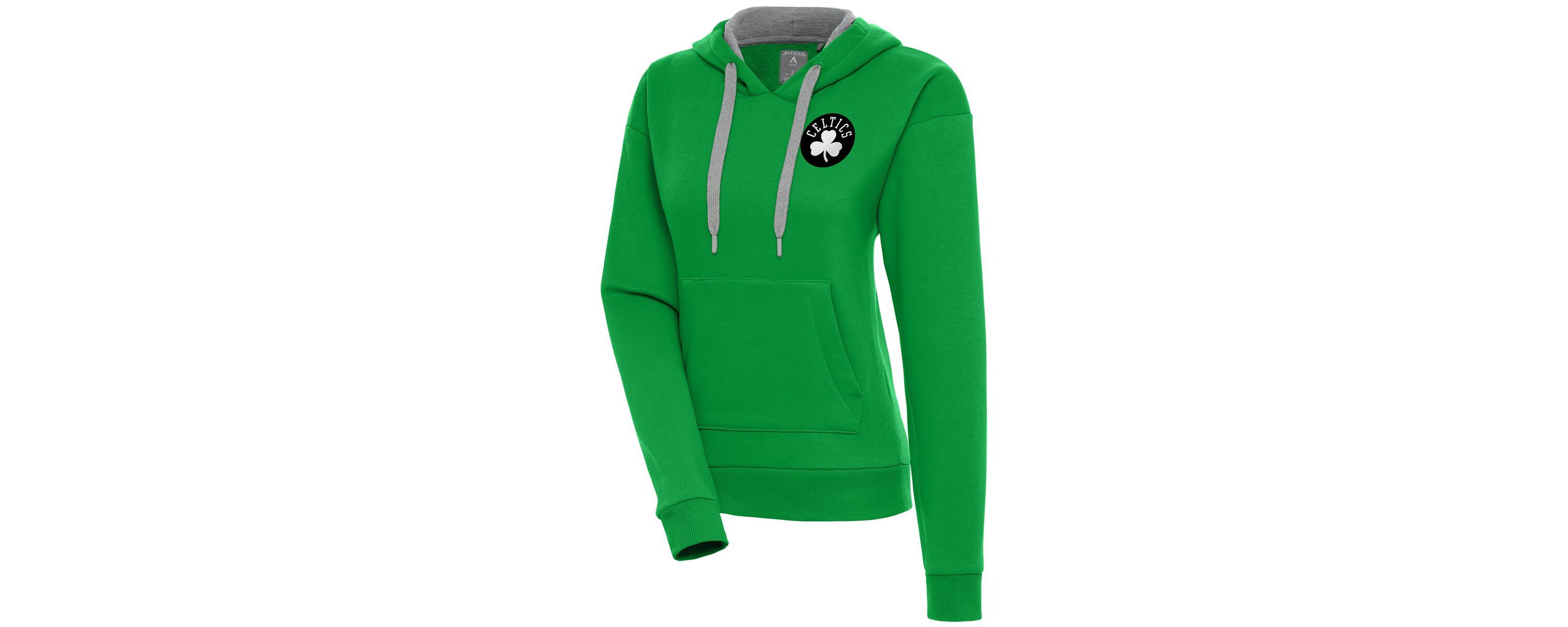 NBA Kelly Boston Celtics Brushed Metallic Victory Pullover Hoodie