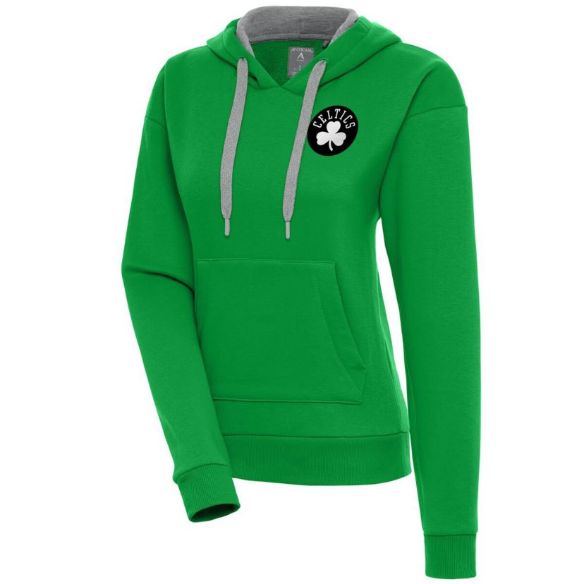 NBA Kelly Boston Celtics Brushed Metallic Victory Pullover Hoodie