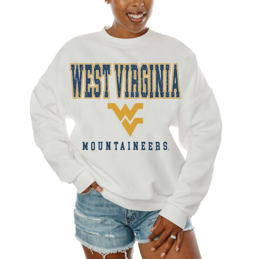 NCAA West Virginia Mountaineers Oversized Freestyle Fleece Pullover Sweatshirt