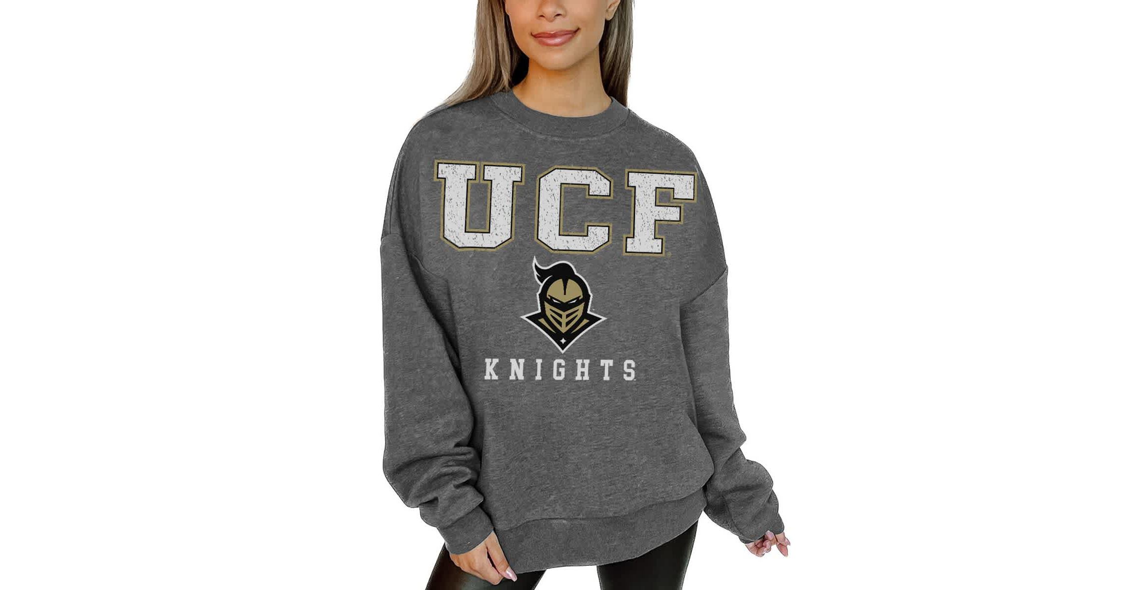 NCAA UCF Knights Oversized Distressed Fleece Pullover Sweatshirt