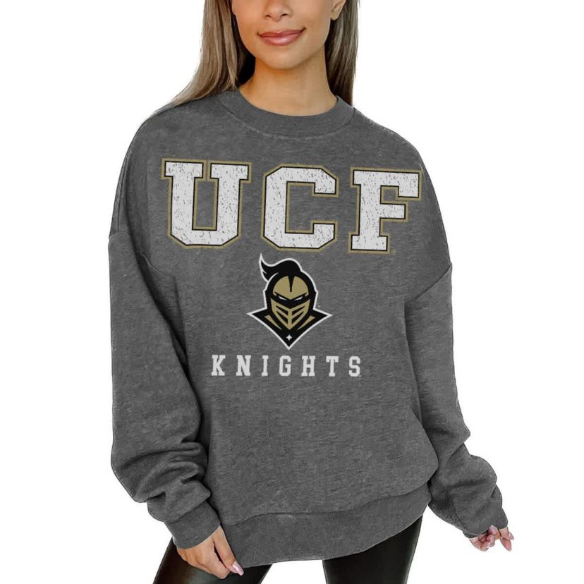 NCAA UCF Knights Oversized Distressed Fleece Pullover Sweatshirt