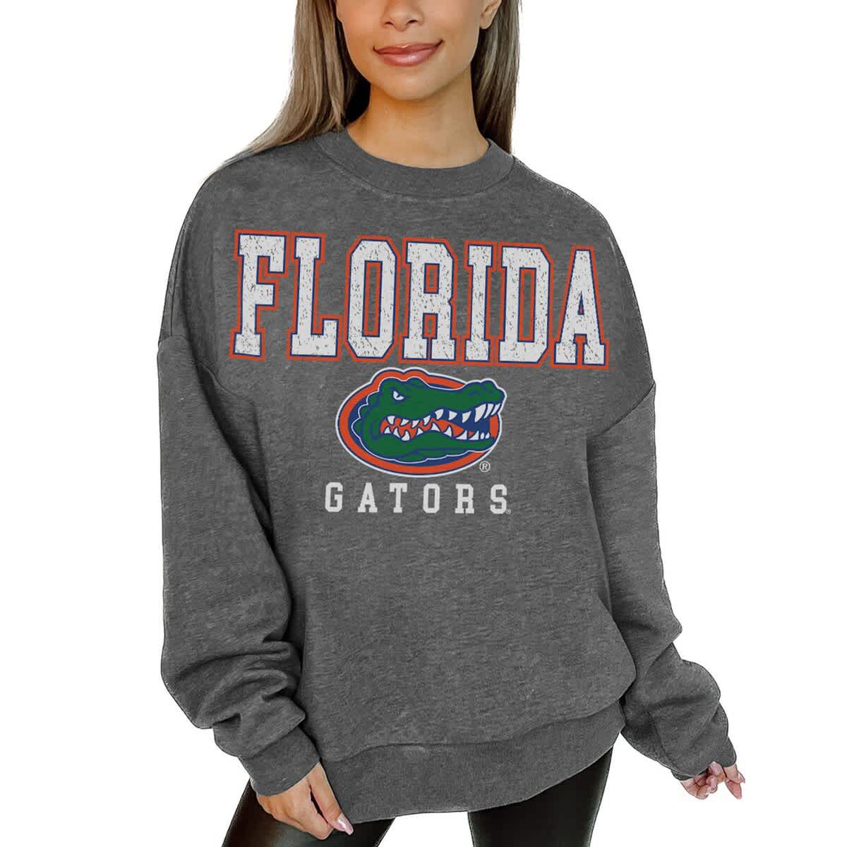 NCAA Florida Gators Oversized Distressed Fleece Pullover Sweatshirt