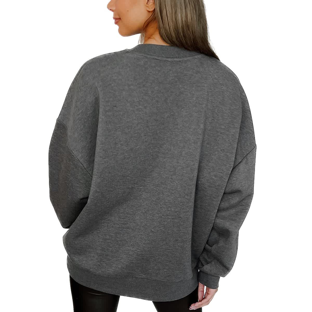 NCAA West Virginia Mountaineers Oversized Distressed Fleece Pullover Sweatshirt