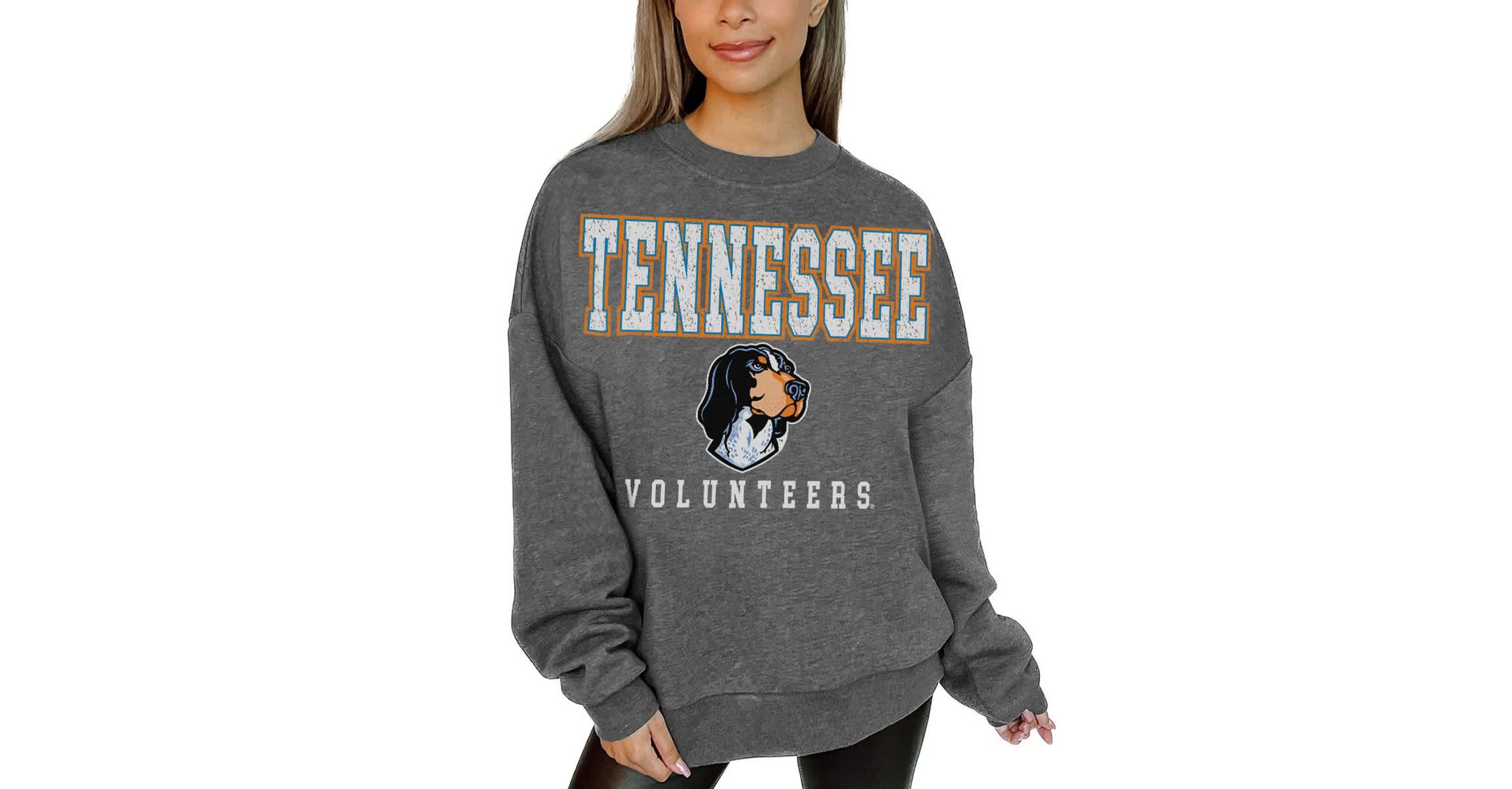 NCAA Tennessee Volunteers Oversized Distressed Fleece Pullover Sweatshirt