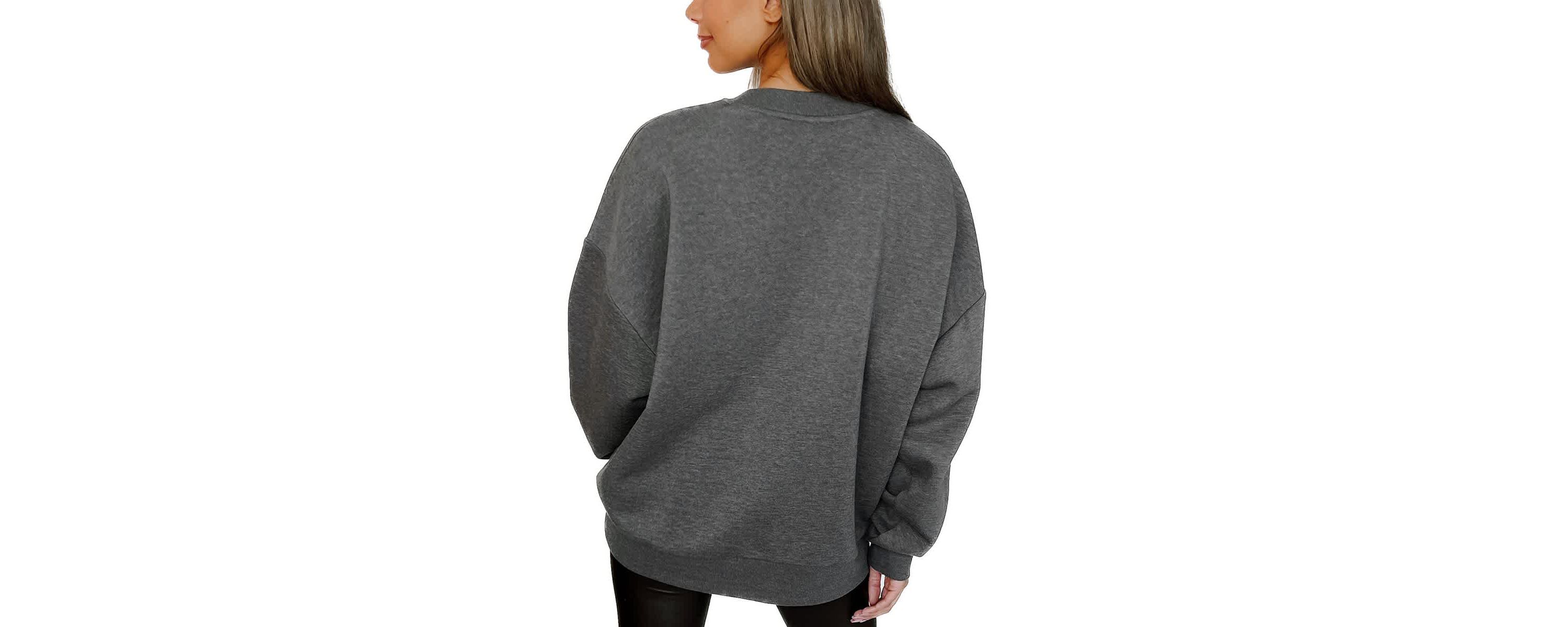 NCAA Virginia Tech Hokies Oversized Distressed Fleece Pullover Sweatshirt