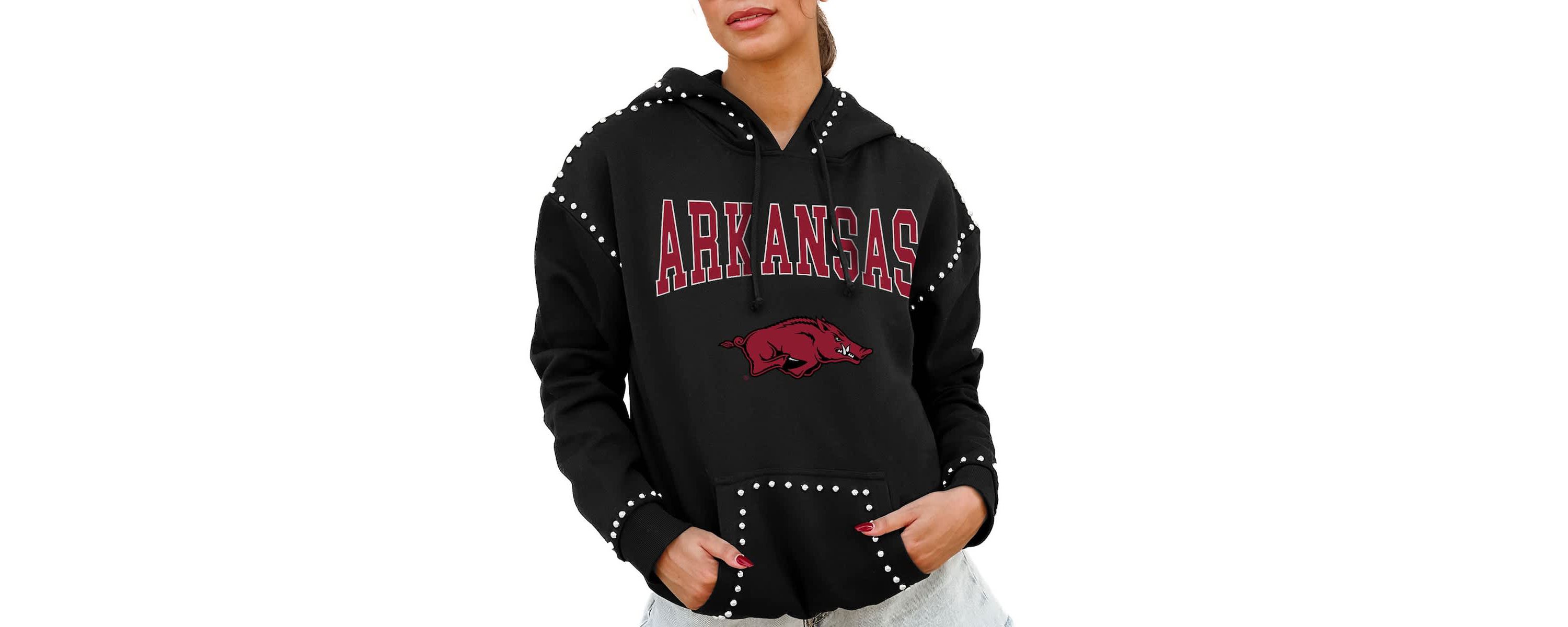 NCAA Arkansas Razorbacks Studded Pullover Hoodie