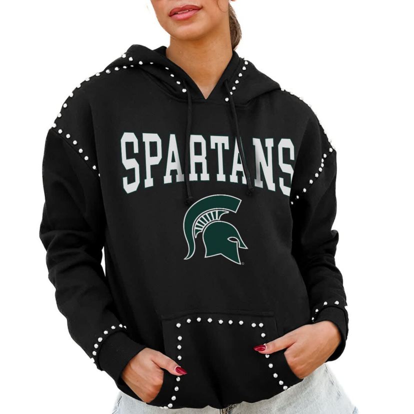NCAA Michigan State Spartans Studded Pullover Hoodie