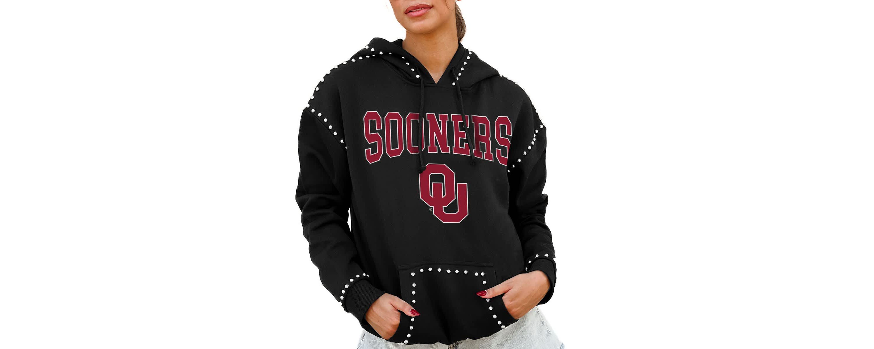 NCAA Oklahoma Sooners Studded Pullover Hoodie