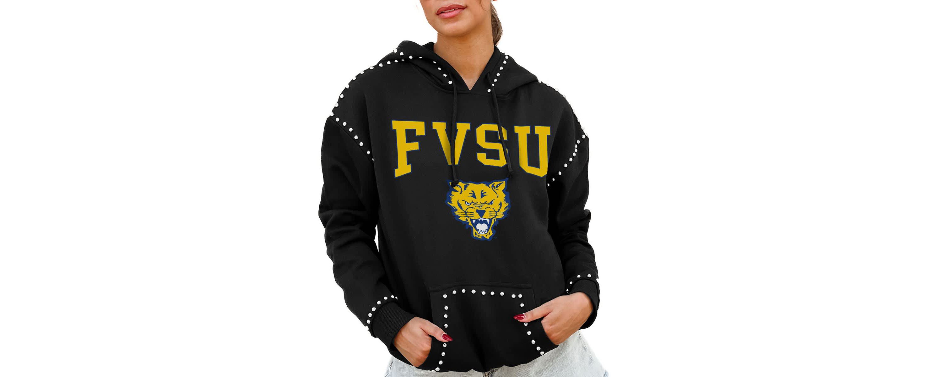 NCAA Fort Valley State Wildcats Studded Pullover Hoodie