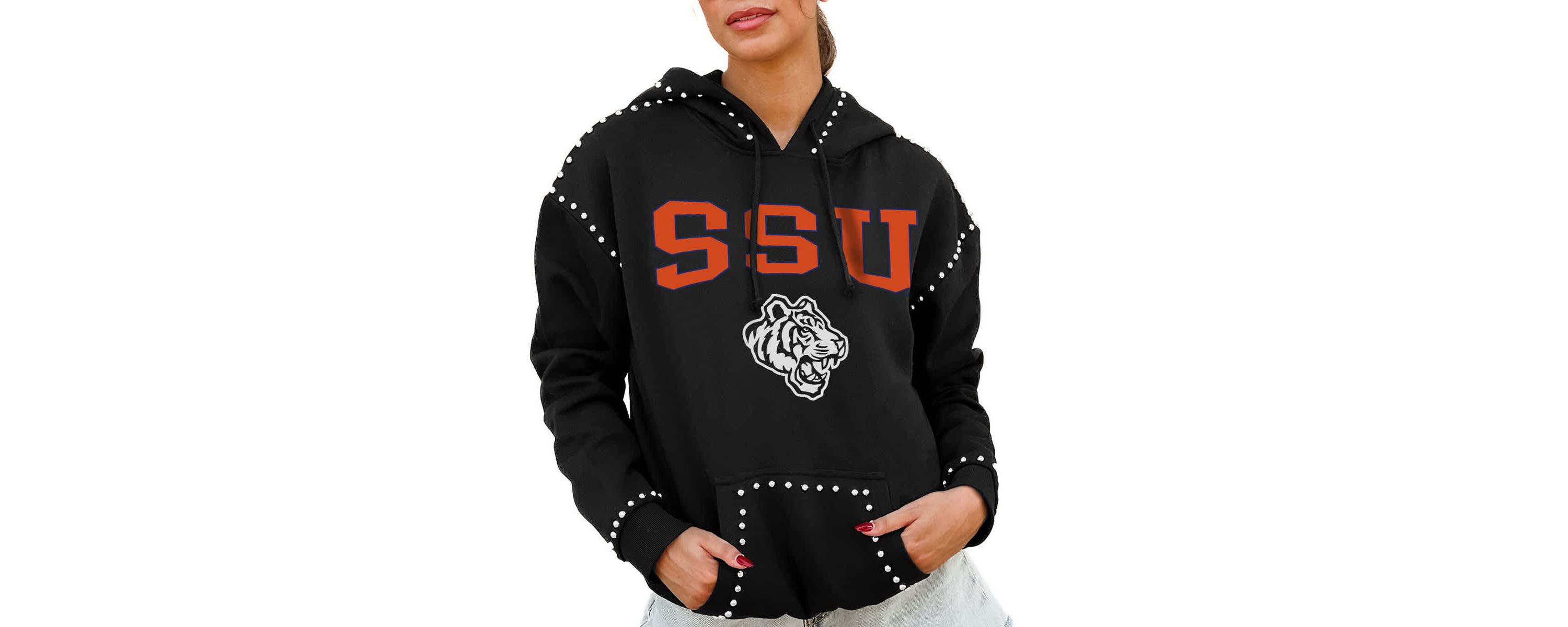 NCAA Savannah State Tigers Studded Pullover Hoodie