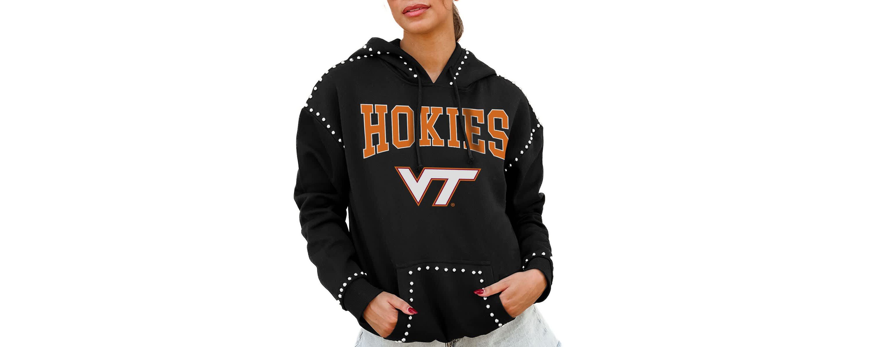 NCAA Virginia Tech Hokies Studded Pullover Hoodie