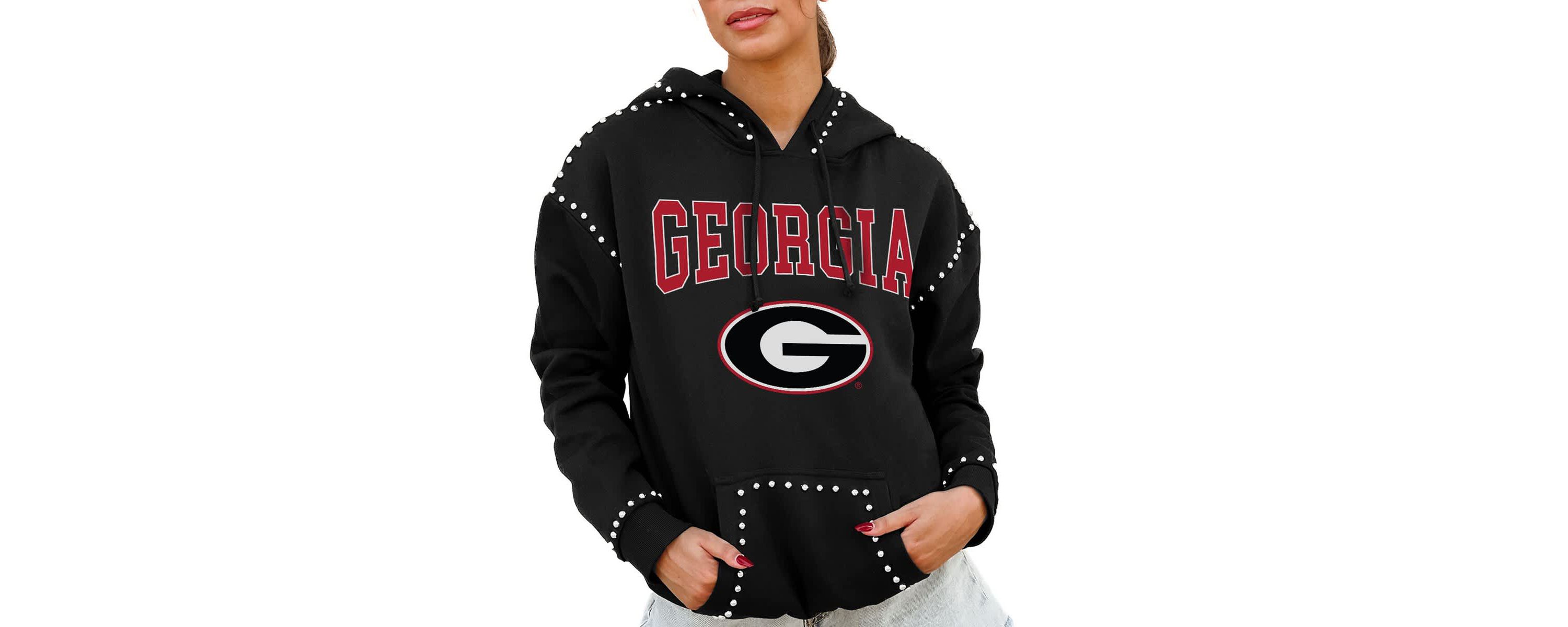 NCAA Georgia Bulldogs Studded Pullover Hoodie