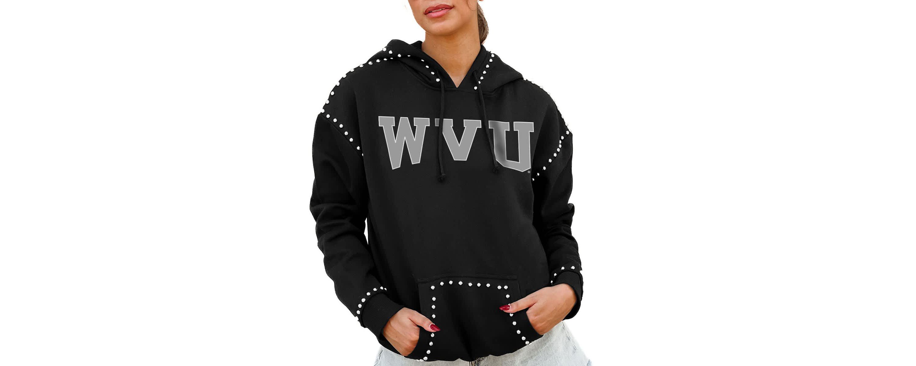 NCAA West Virginia Mountaineers Studded Pullover Hoodie