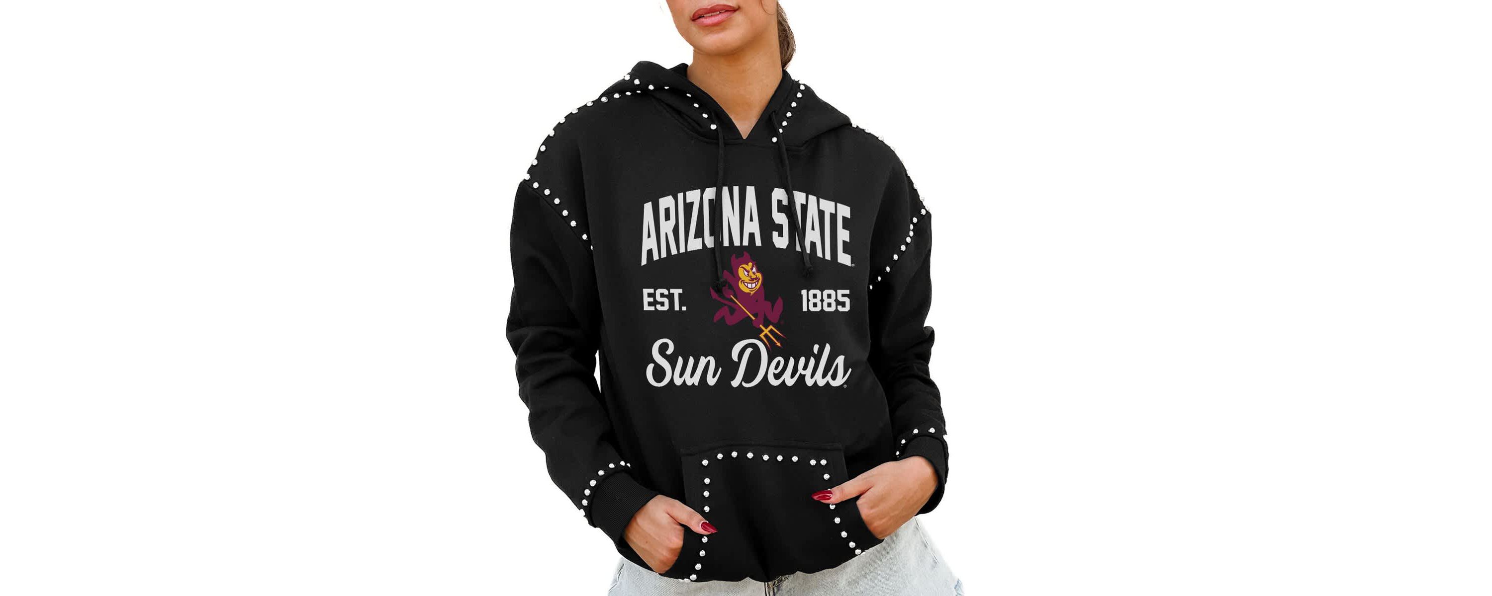 NCAA Arizona State Sun Devils Studded Pullover Hoodie