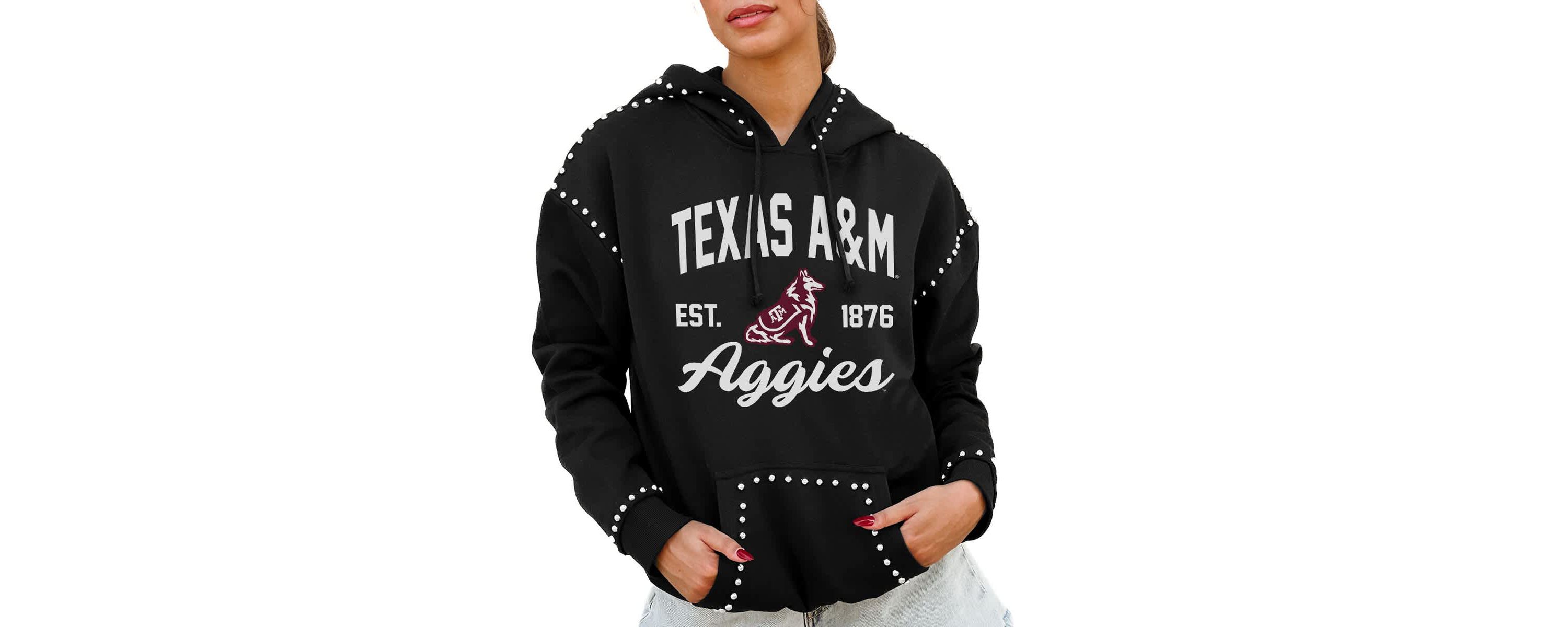 NCAA Texas A&M Aggies Studded Pullover Hoodie