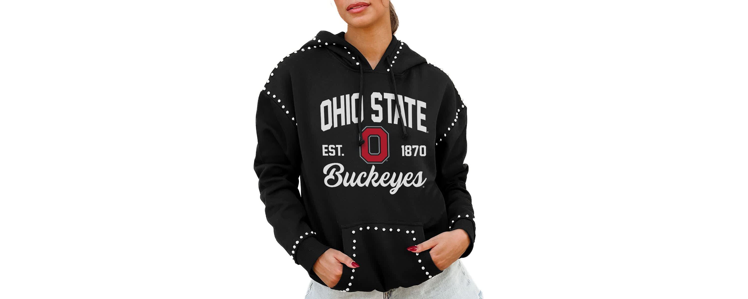 NCAA Ohio State Buckeyes Studded Pullover Hoodie