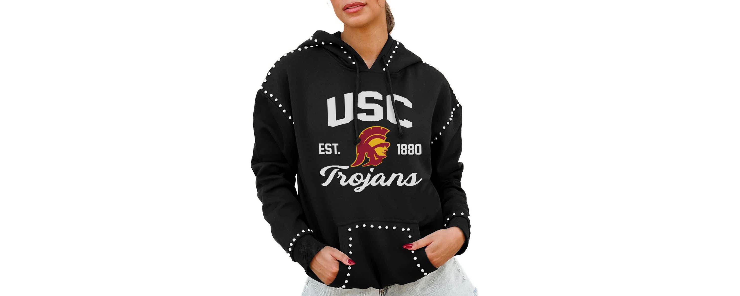 NCAA USC Trojans Studded Pullover Hoodie