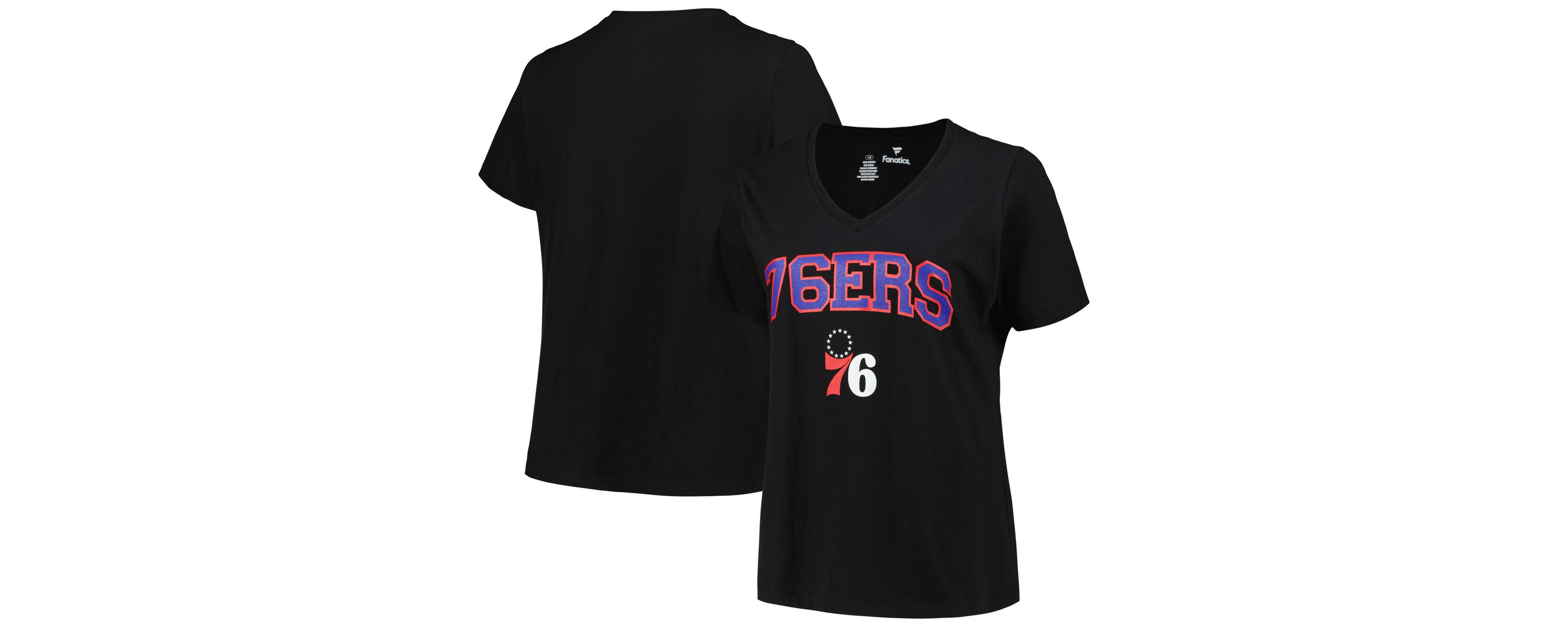 NBA Philadelphia 76ers Plus Size Arch Over Logo V-Neck T-Shirt