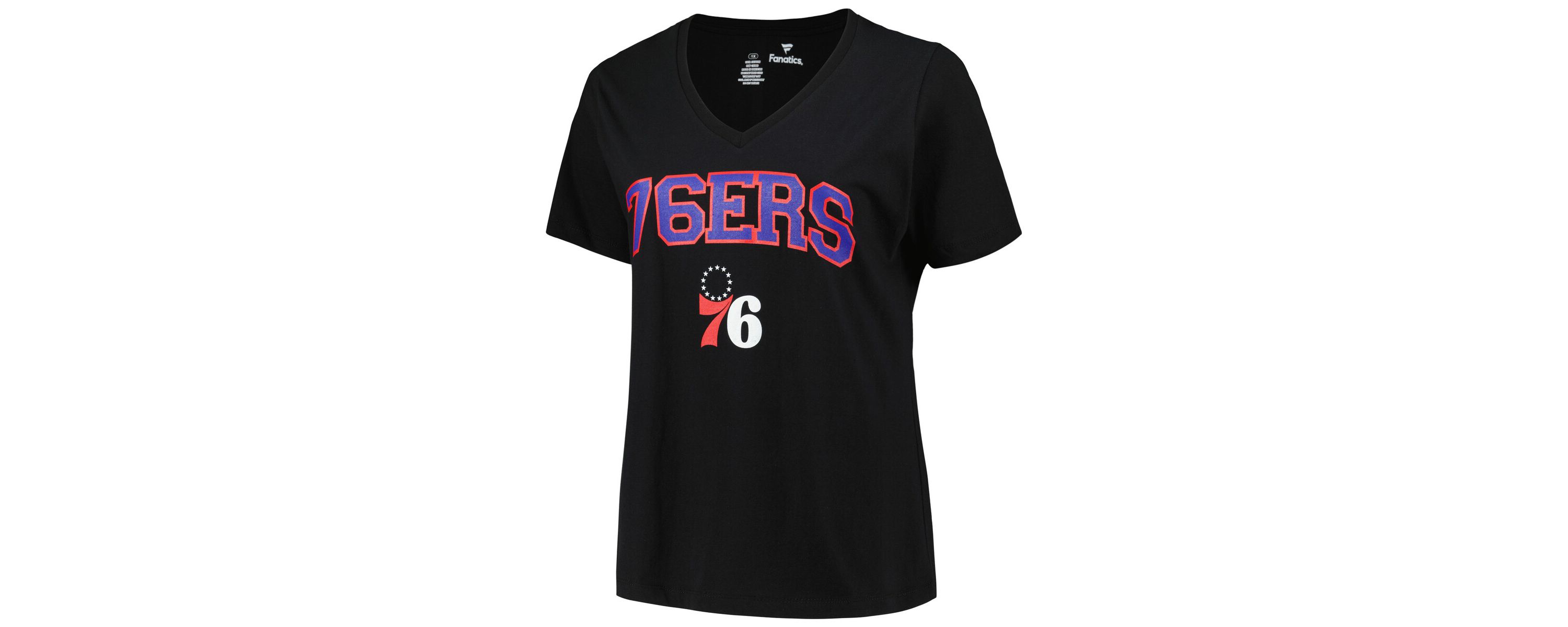 NBA Philadelphia 76ers Plus Size Arch Over Logo V-Neck T-Shirt
