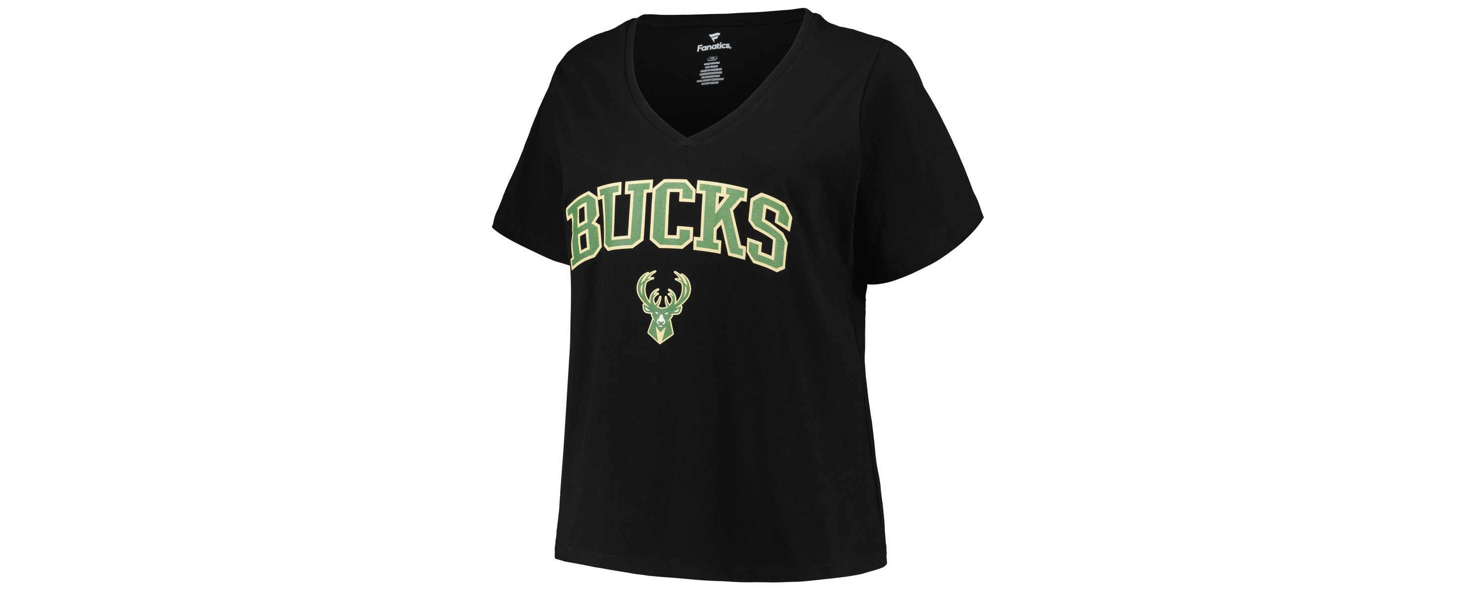 NBA Milwaukee Bucks Plus Size Arch Over Logo V-Neck T-Shirt