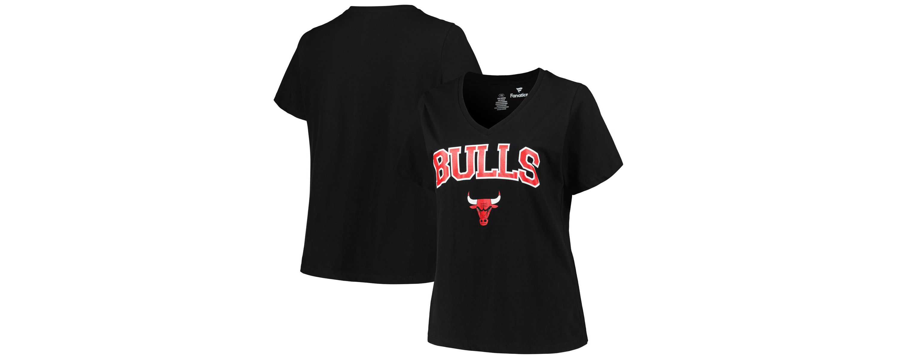 NBA Chicago Bulls Plus Size Arch Over Logo V-Neck T-Shirt