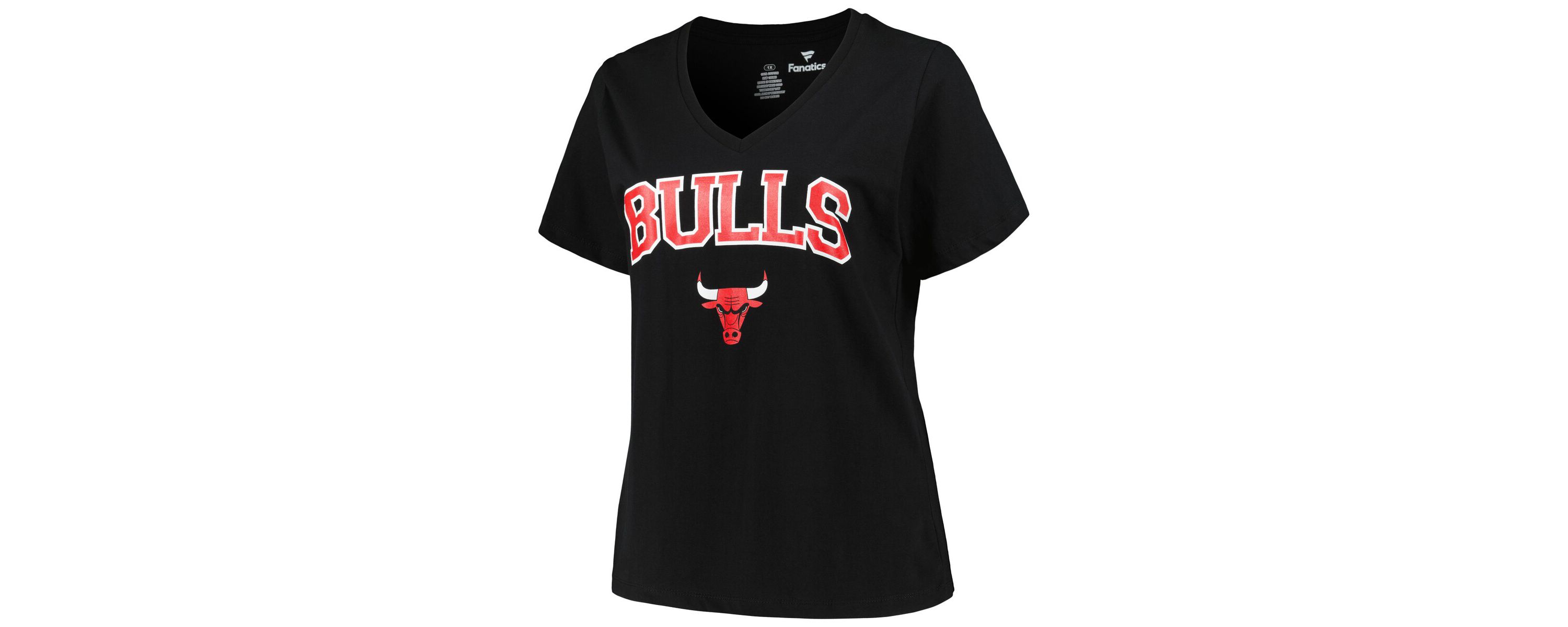 NBA Chicago Bulls Plus Size Arch Over Logo V-Neck T-Shirt