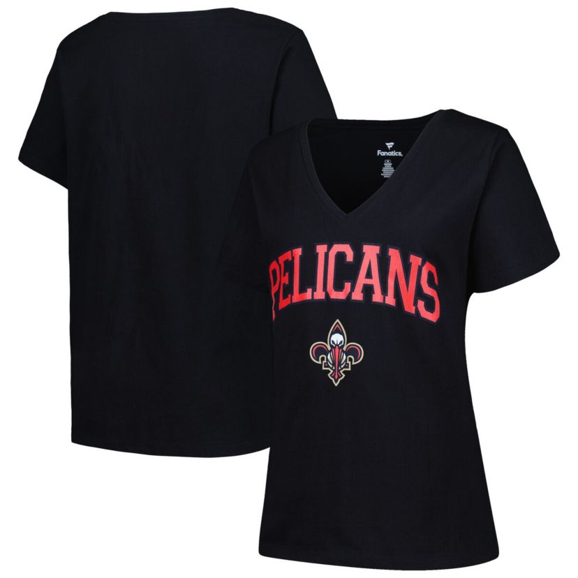 NBA New Orleans Pelicans Plus Size Arch Over Logo V-Neck T-Shirt