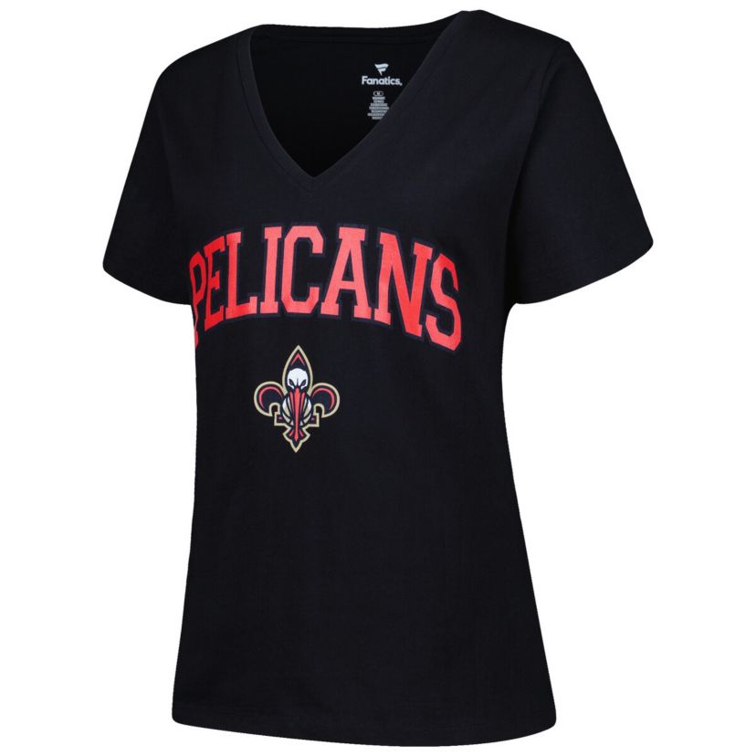 NBA New Orleans Pelicans Plus Size Arch Over Logo V-Neck T-Shirt