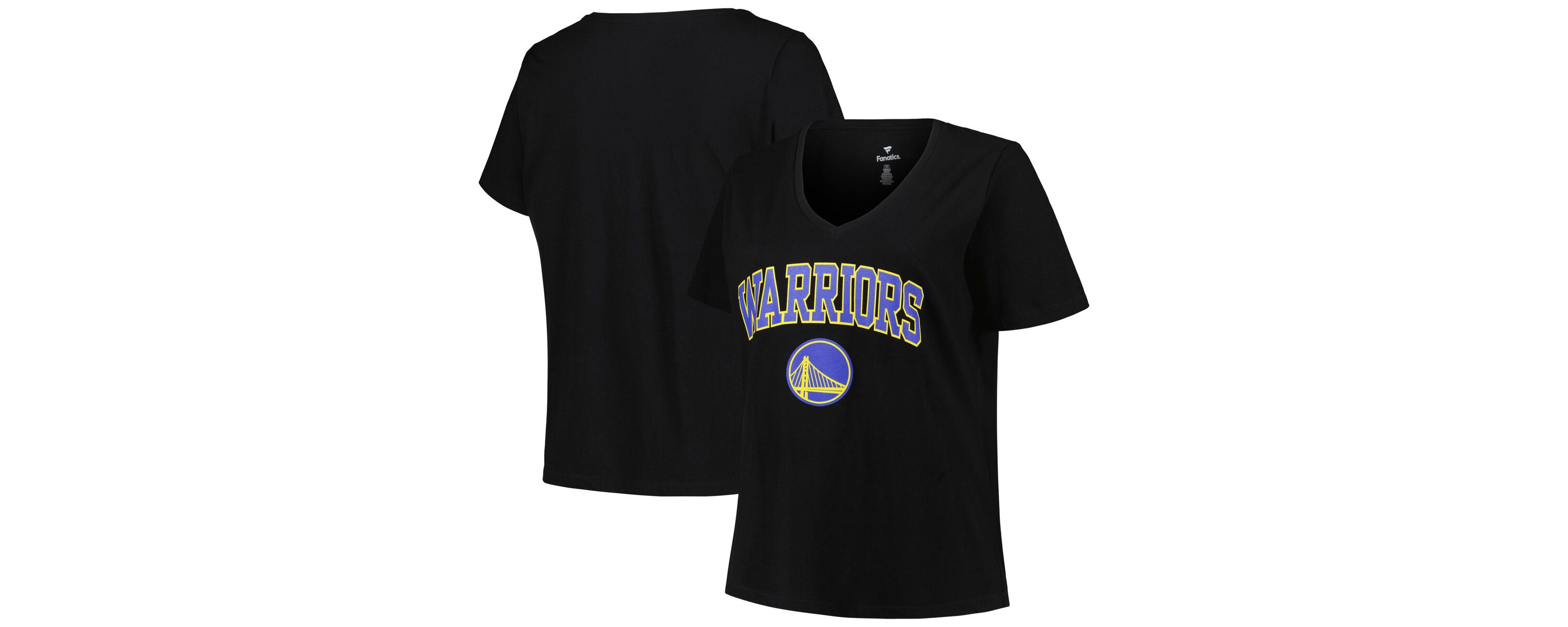 NBA Golden State Warriors Plus Size Arch Over Logo V-Neck T-Shirt
