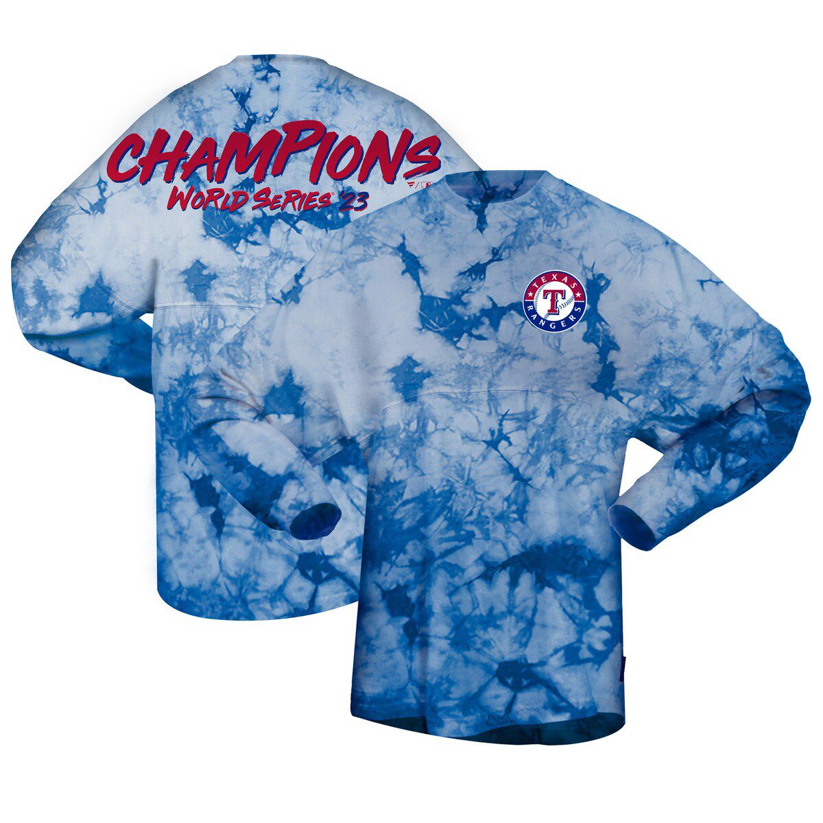 MLB Fanatics Texas Rangers 2023 World Series s Crystal-Dye Long Sleeve T-Shirt